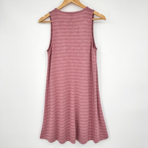 Madewell Highpoint Tank Dress in Chapin Stripe Sz Large Weathered Berry - Picture 11 of 13